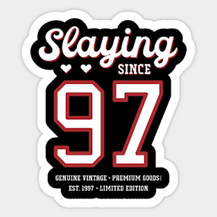 23rd Birthday Gift Slaying Since 1997 Sticker